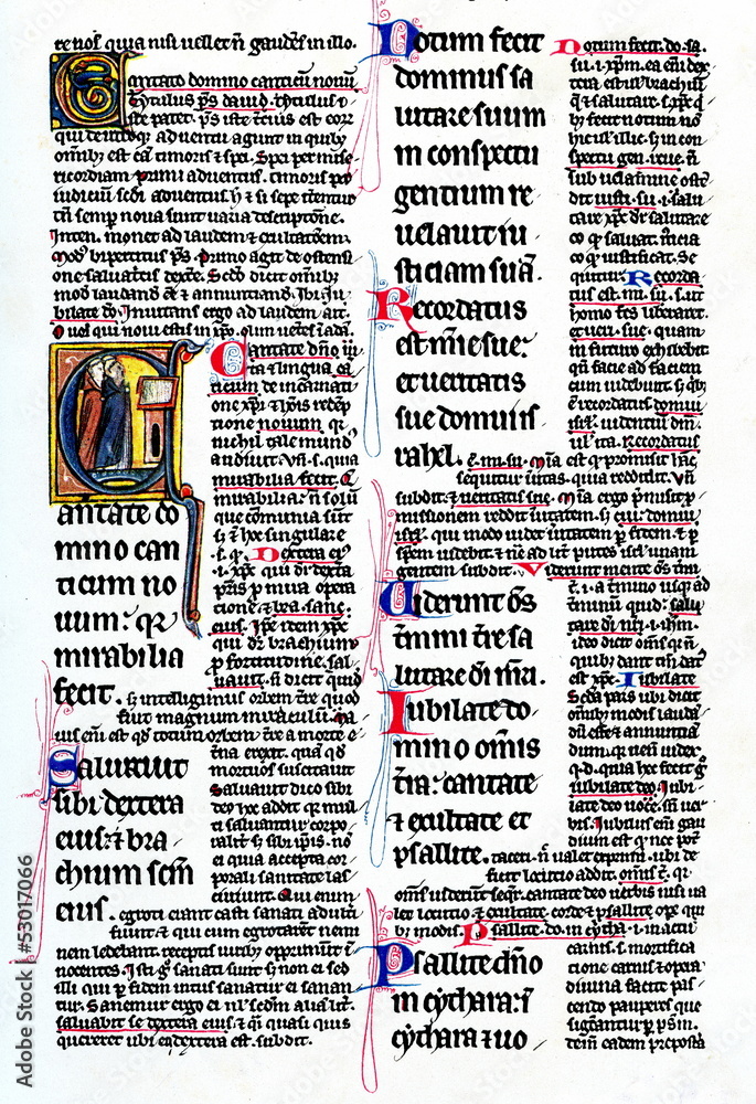 Fototapeta premium Psalm 96 (14 century)