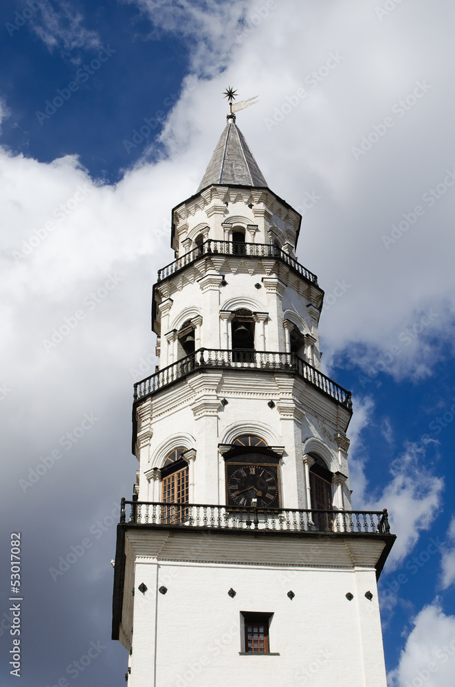 Inclined tower in the city of Nevyansk . Russia