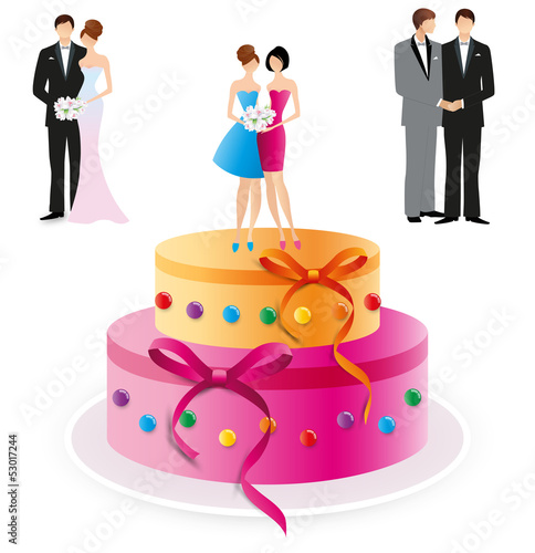 Gâteau de mariage couples interchangeables-4