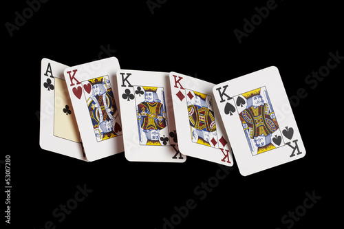 Poker, Vierling, Könige, Schwarz, schwebend