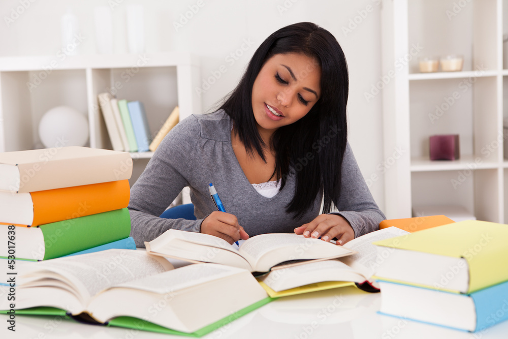 Portrait Of Young Woman Studying Portrait Of Young Woman Studying