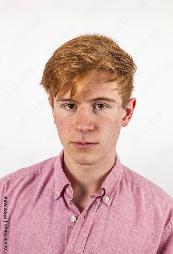 portrait of handsome teenager with red hair portrait of handsome teenager with red hair