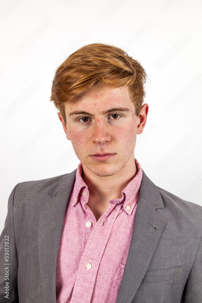 portrait of handsome teenager with red hair portrait of handsome teenager with red hair