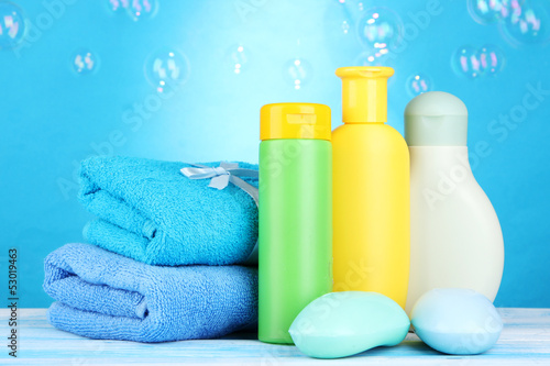 Baby cosmetics, towels and soap