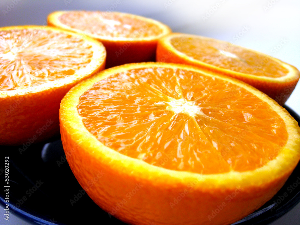 Orange cut by fractions Orange cut by fractions