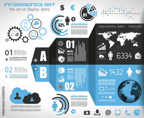 Infographic elements - set of paper tags,