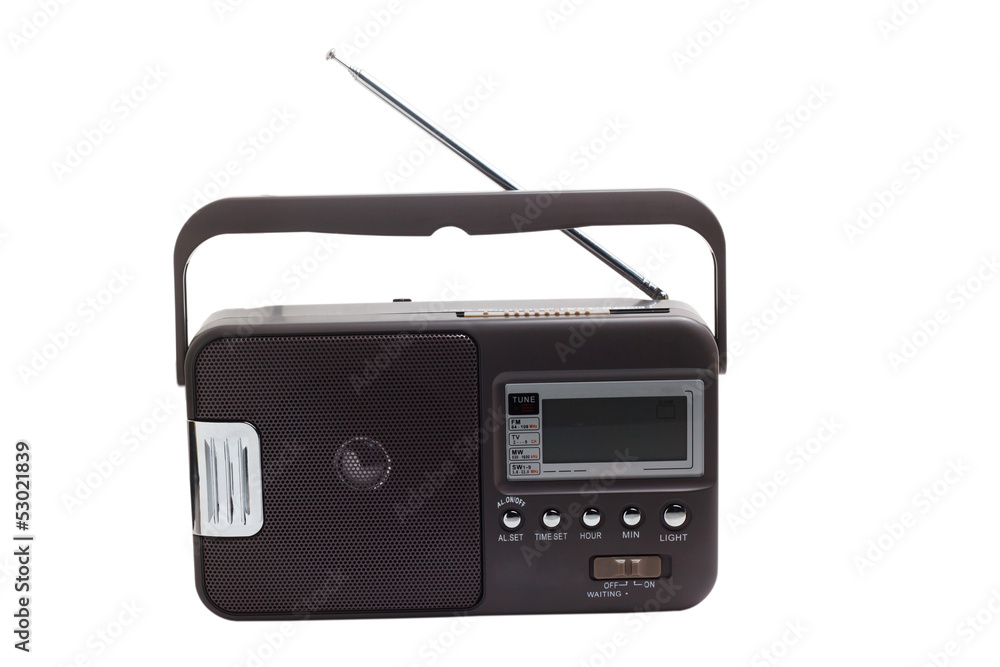 radio portable transistor old tuner fm set isolated fashioned