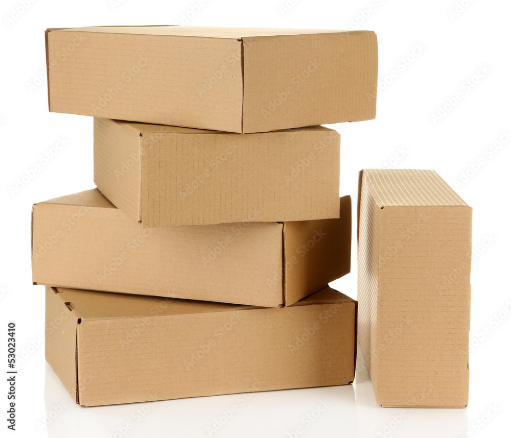 Parcels boxes, isolated on white Parcels boxes, isolated on white