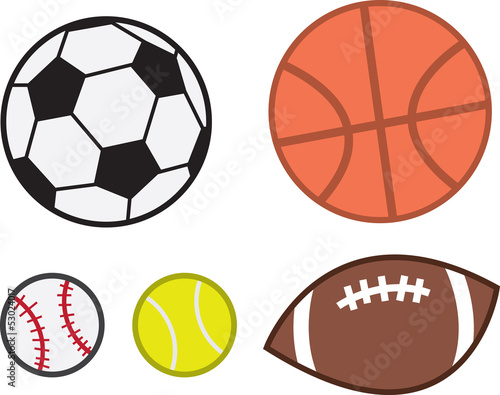 Various sports balls