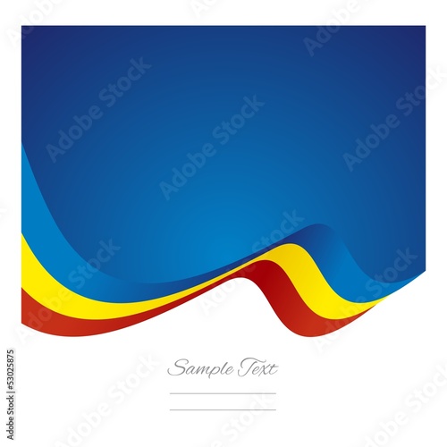 Abstract Romanian flag ribbon vector