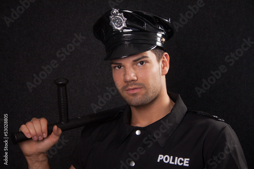 Policeman with blackjack