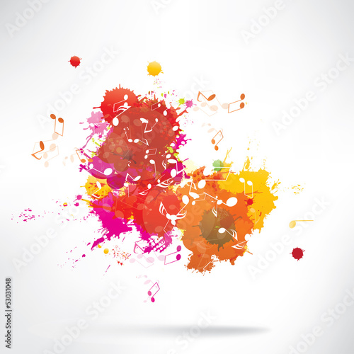 Abstract background notes and splatter
