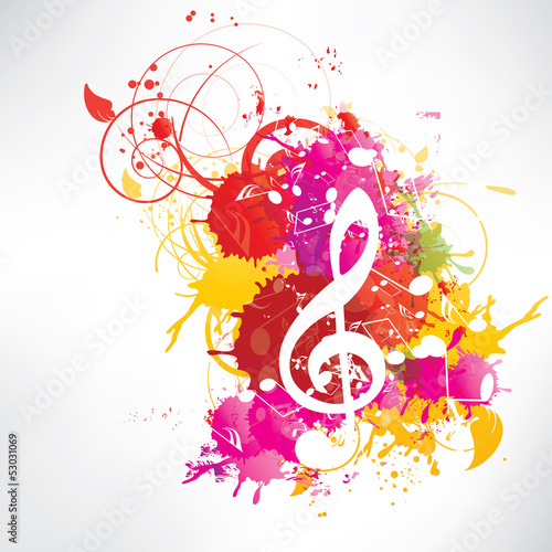 Abstract background notes and splatter
