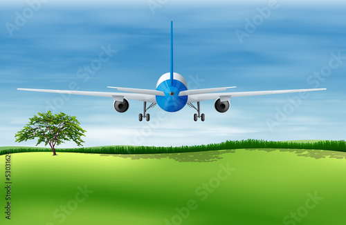 A flying plane