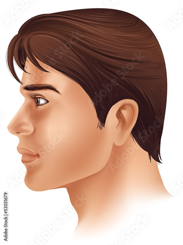 A side view of a man's face