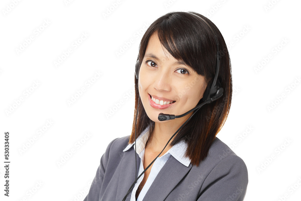 Asian business customer service woman with headset Asian business customer service woman with headset
