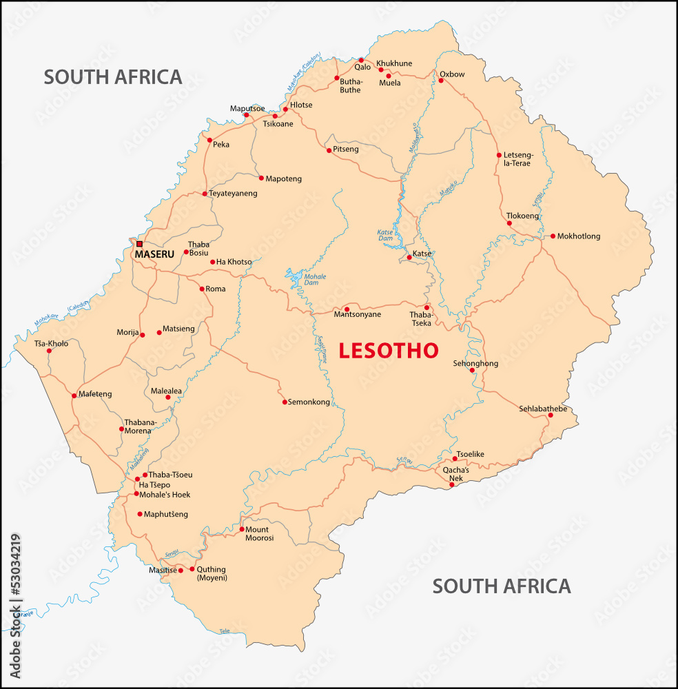 Naklejka premium Lesotho map