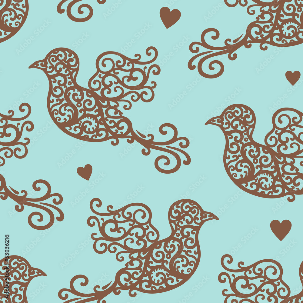 birds pattern on blue birds pattern on blue
