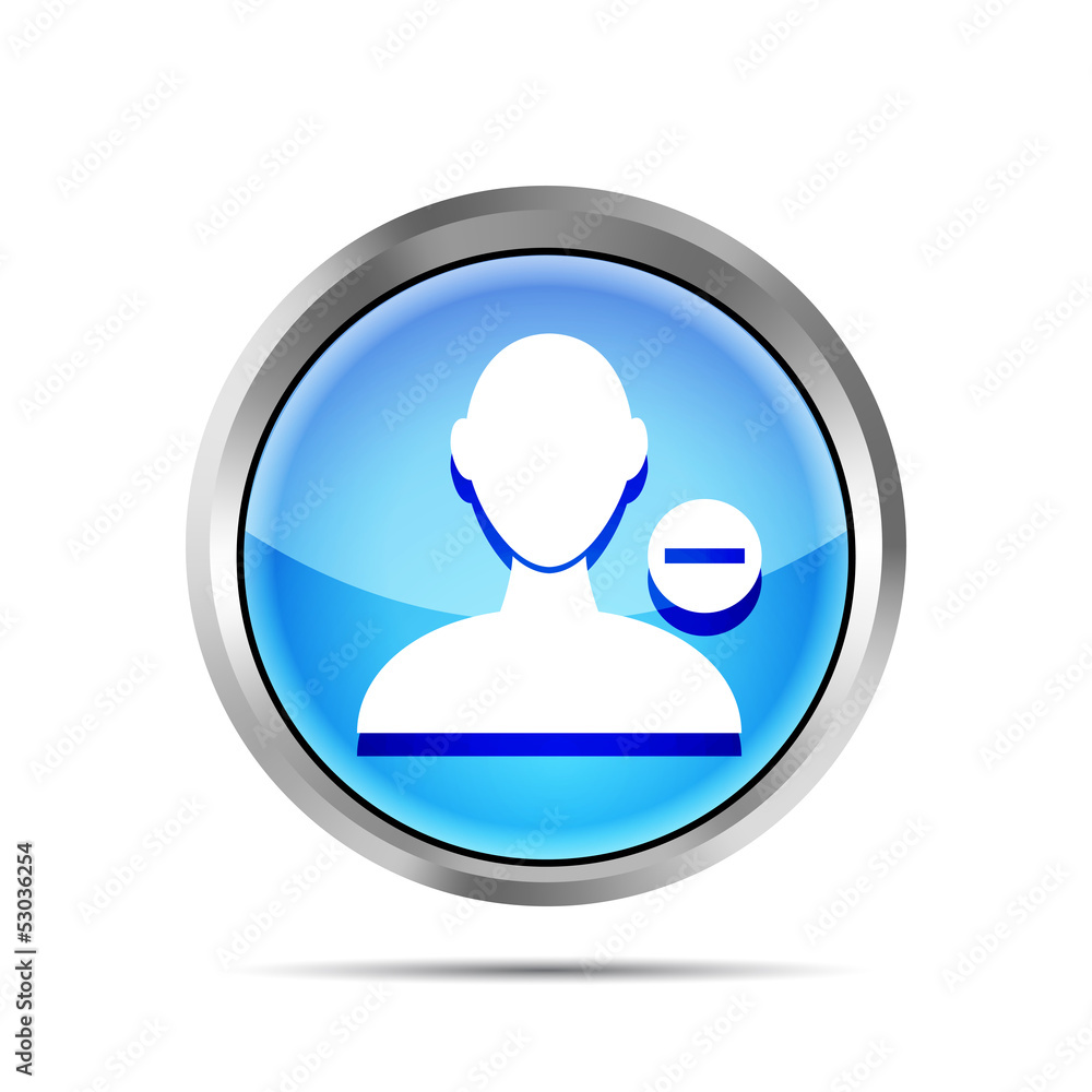 blue delete user icon on a white background blue delete user icon on a white background