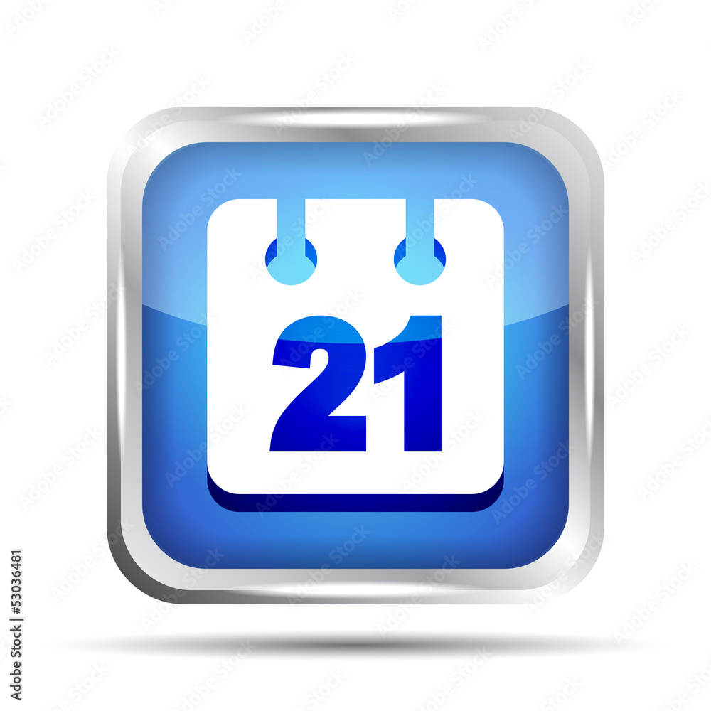 blue date icon on a white background blue date icon on a white background