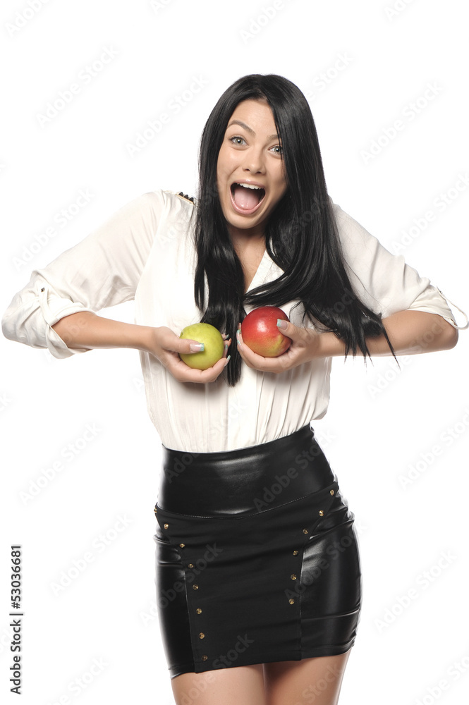 Beautiful young woman over white background Beautiful young woman over white background