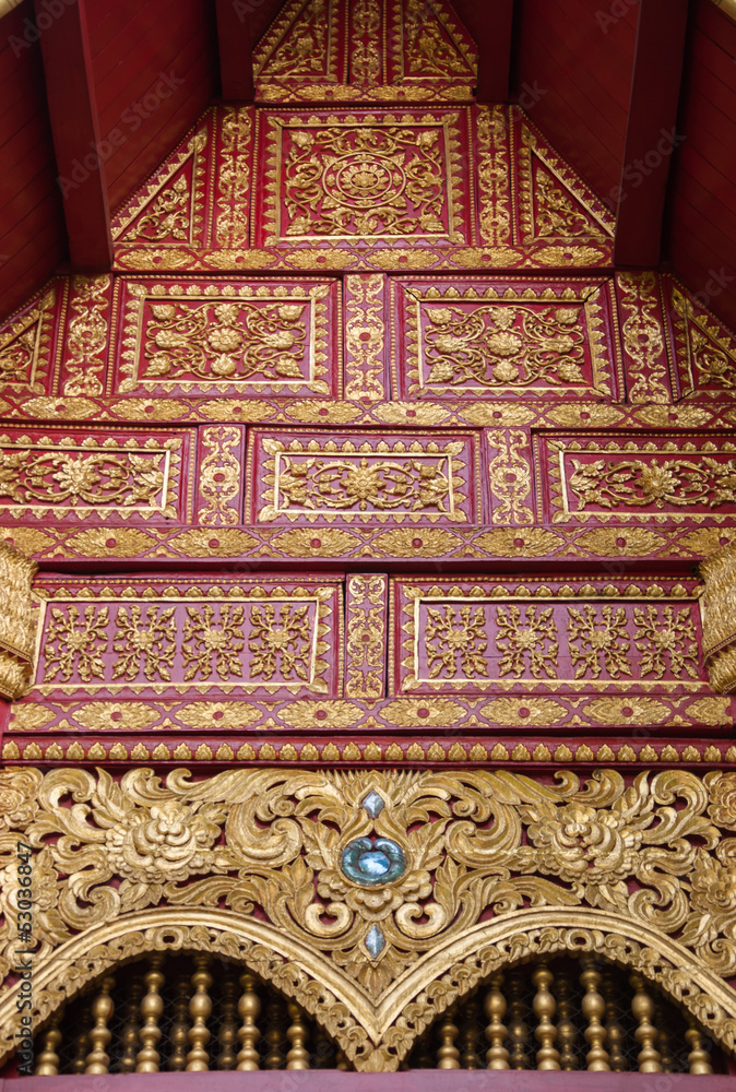 Decoration outside the Wat-Phra-Kaew Temple at Chiangmai, Thaila