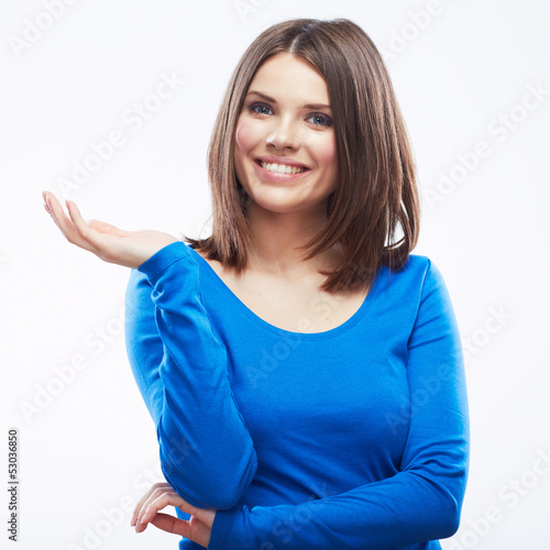 Wallpaper Mural Young woman white background portrait. Torontodigital.ca