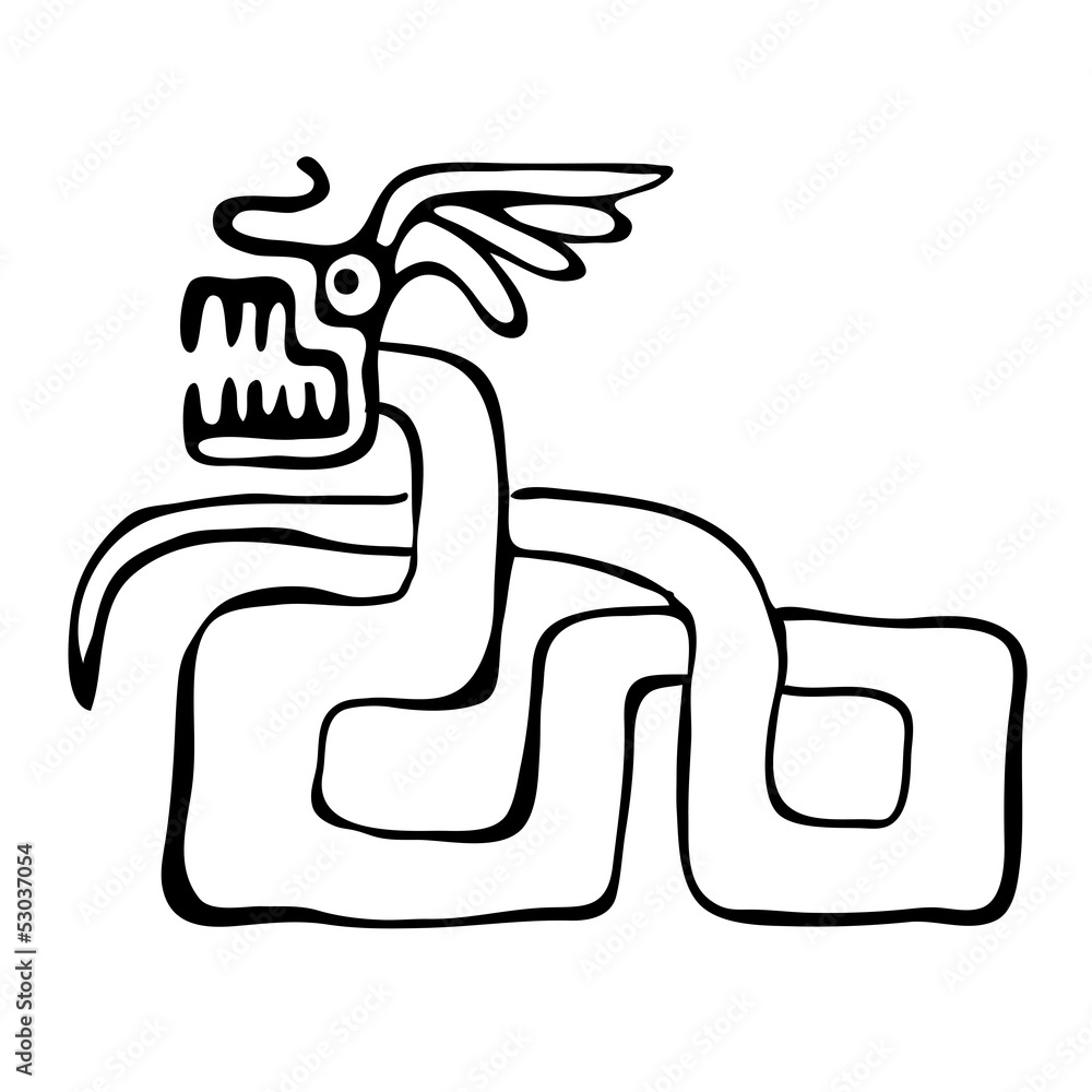 vector snake in american indians style vector snake in american indians style
