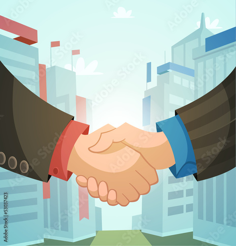 Handshake, business illustration
