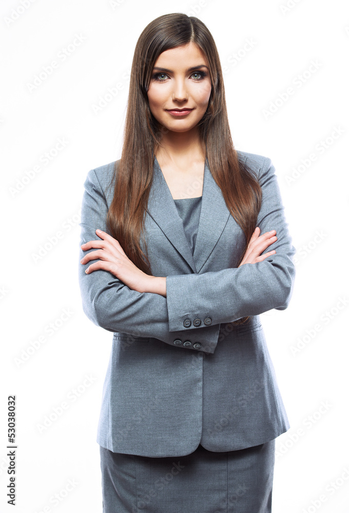 Portrait of smiling business woman, isolated on white Portrait of smiling business woman, isolated on white