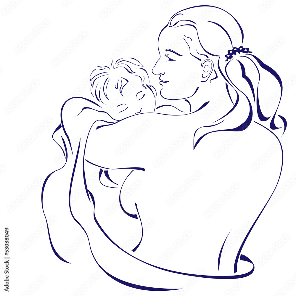 Happy mother holding her baby Happy mother holding her baby