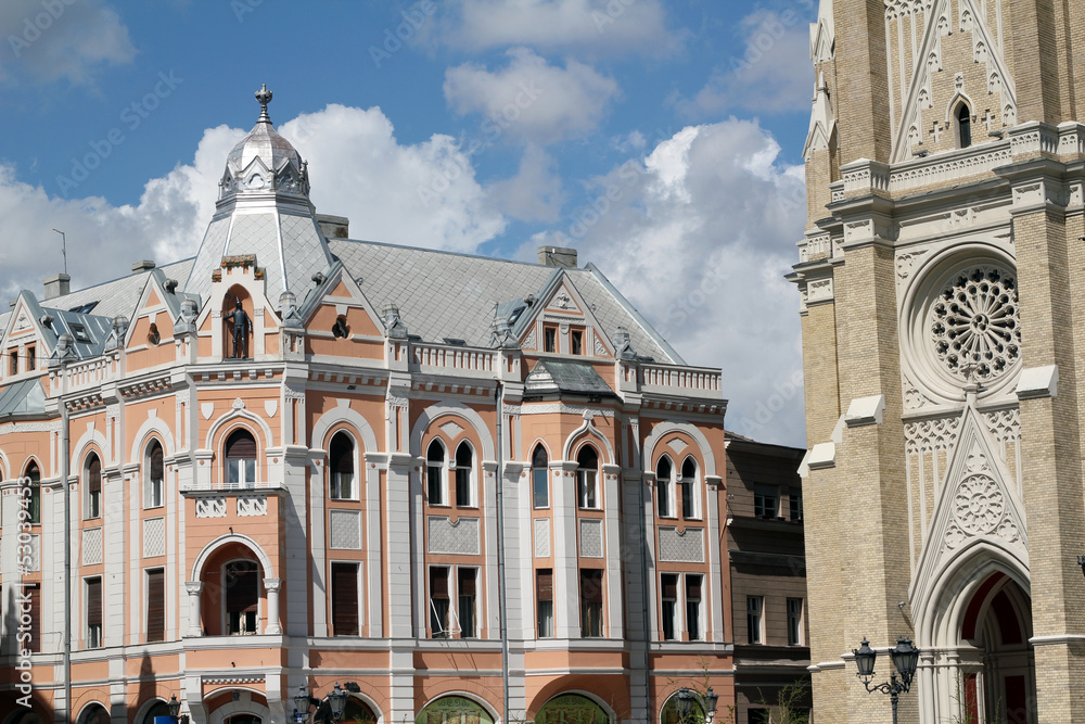 old buildings downtown Novi Sad Serbia