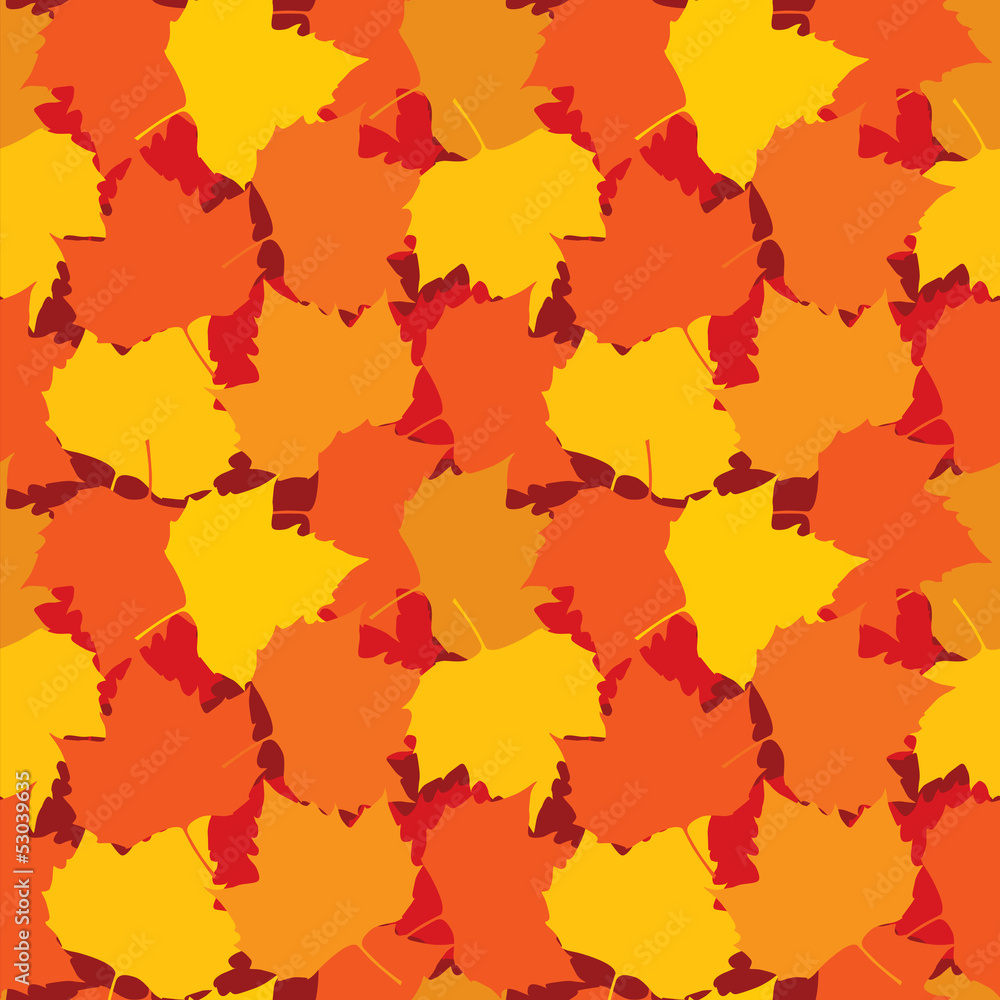 Fototapeta premium Autumn leaves seamless background