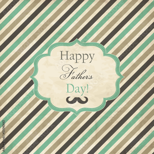 Striped card with frame for Father's Day