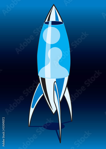 Rocket shaped lava lamp
