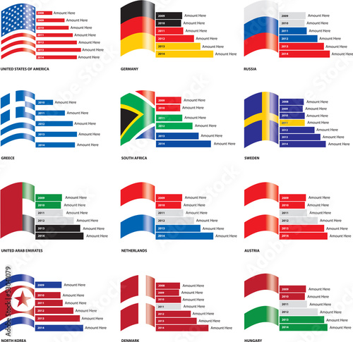 Flag Bar Graphs Editable
