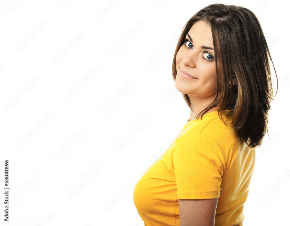 happy woman isolated portrait happy woman isolated portrait