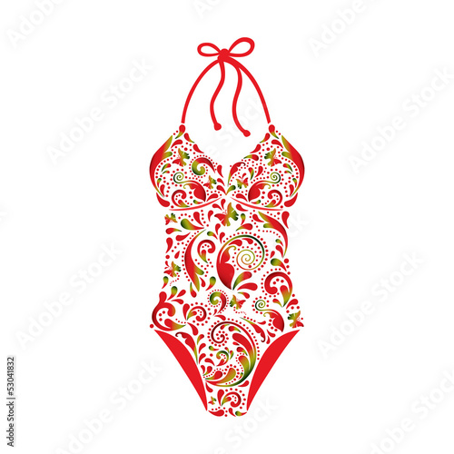 Swimsuit made ??from a beautiful floral pattern.