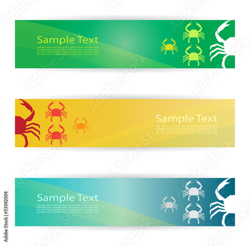 Vector image of an crab banners .