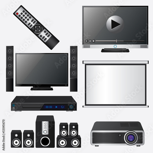 Audio and video icon set