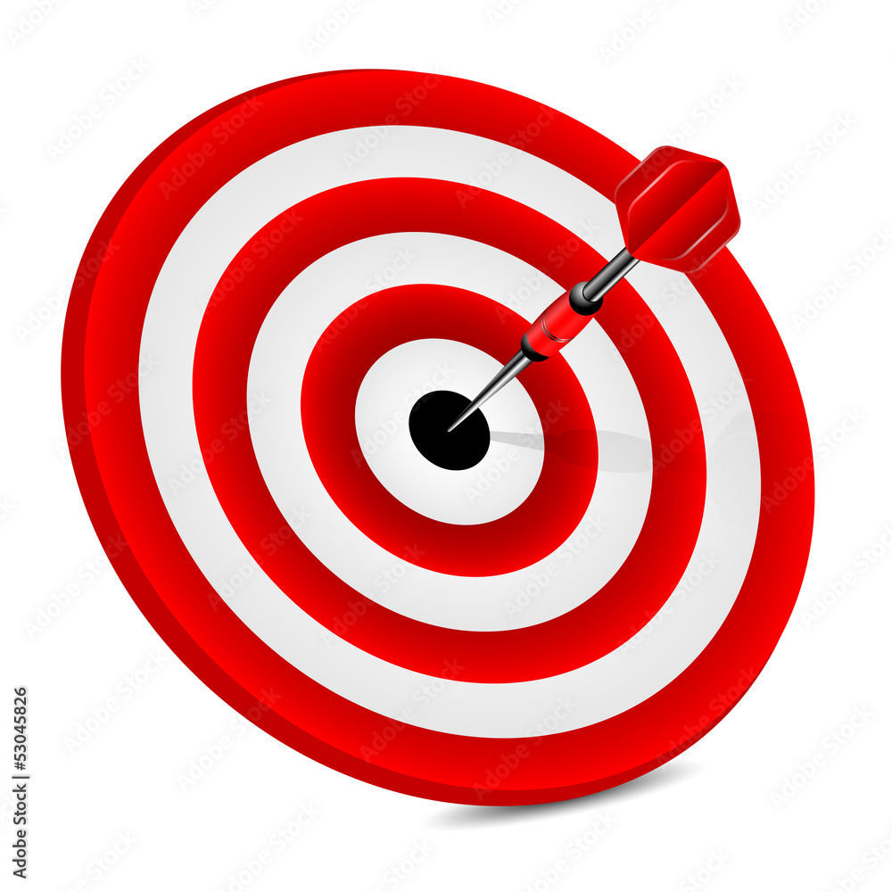 target of red color and dart on a white background target of red color and dart on a white background