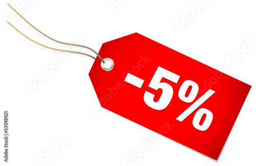 Label "-5%" Red