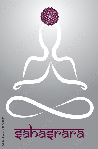Symbolic yogi with Sahasrara chakra representation