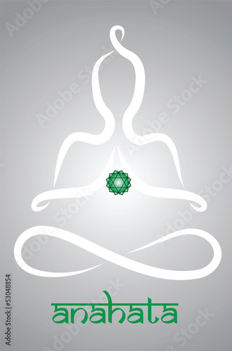 Symbolic yogi with Anahata chakra representation