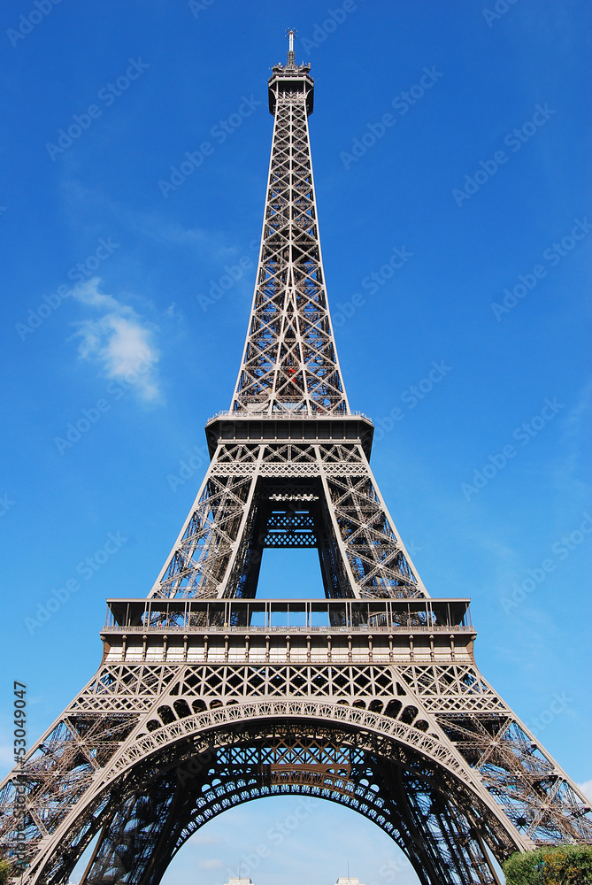 Eiffel tower on background of blue sky
