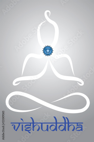 Symbolic yogi with Vishuddha chakra representation