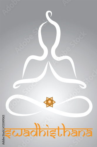 Symbolic yogi with Swadhisthana chakra representation