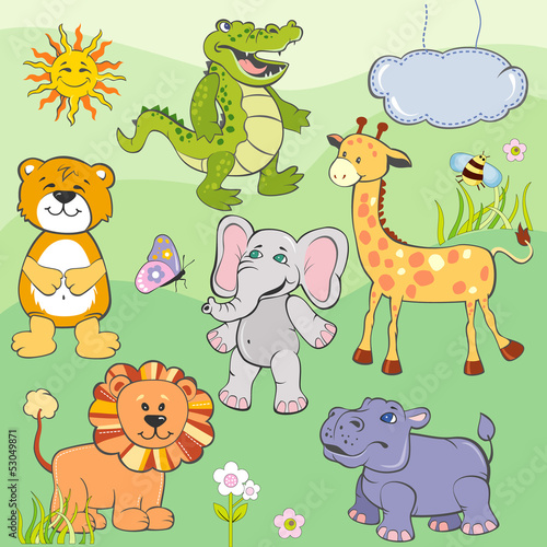 Set of cartoon animals