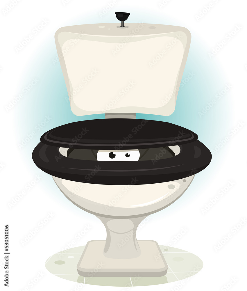 Funny Creature's Eyes Inside Water Toilet Funny Creature's Eyes Inside Water Toilet