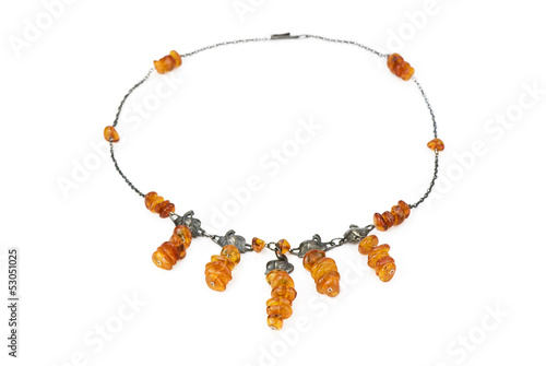 Necklace from natural amber